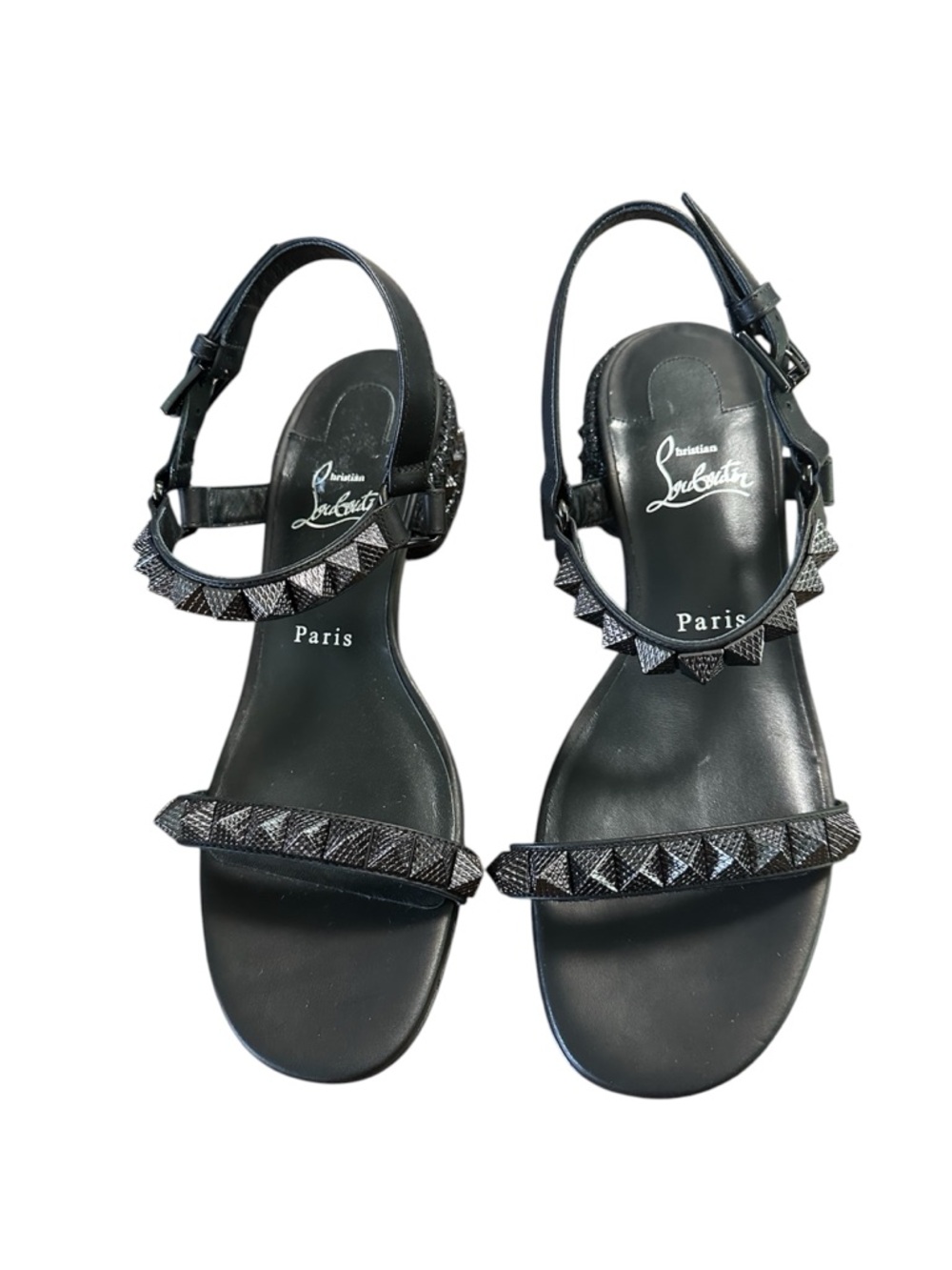 Christian Louboutin Pyrasand 30 leather sandals studded RETAIL 995 - Picture 5 of 9
